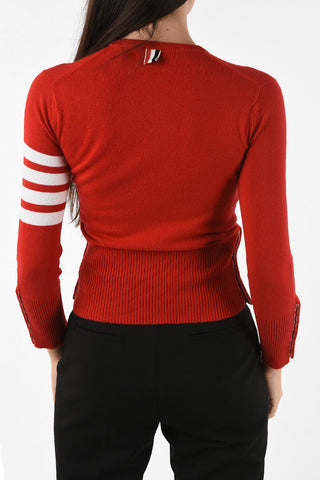 cashmere 4 BAR SLEEVE STRIPES crew-neck sweater