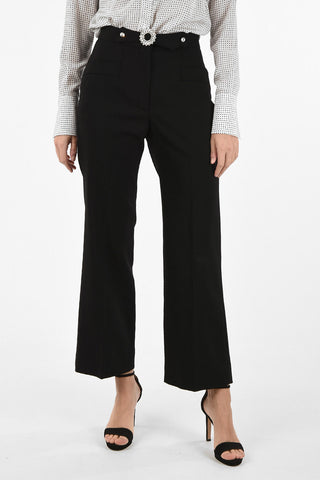 High Waist Pants With Jewel Belt