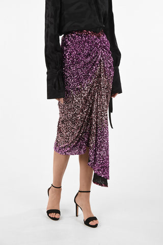 Sequined Draped Skirt