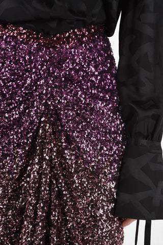 Sequined Draped Skirt