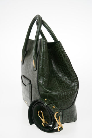 Leather Crocodile Printed EVASION Bag