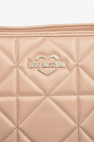 LOVE Faux Leather Quilted JEWEL Tote Bag