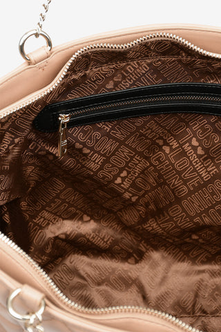 LOVE Faux Leather Quilted JEWEL Tote Bag