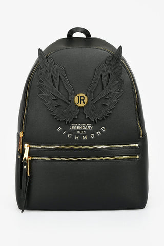 Faux Leather Wing Embroidered NOHOLE Backpack