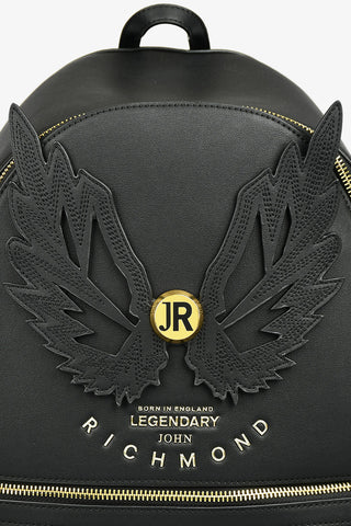 Faux Leather Wing Embroidered NOHOLE Backpack
