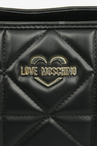 LOVE Faux Leather Quilted JEWEL Tote Bag