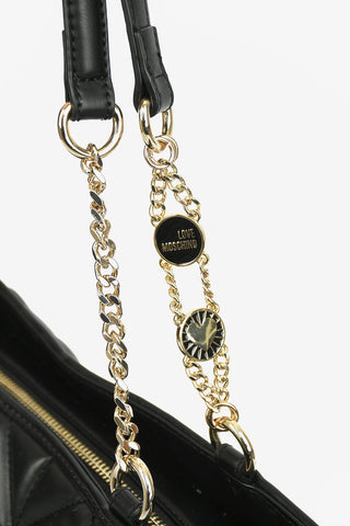 LOVE Faux Leather Quilted JEWEL Tote Bag