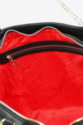 LOVE Faux Leather Quilted JEWEL Tote Bag