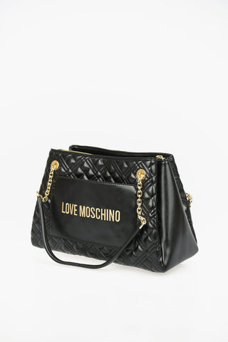LOVE Faux Quilted Leather NEW SHINY Hand Bag