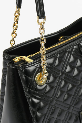 LOVE Faux Quilted Leather NEW SHINY Hand Bag