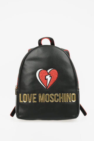 LOVE Faux Leather OUT OF THE BLUE Backpack With Glittered Heart