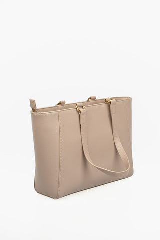 LOVE Faux Leather NEW CHAIN HEART Tote Bag
