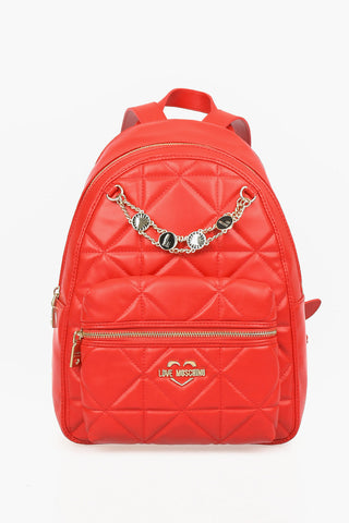 LOVE Faux Quilted Leather JEWEL Backpack