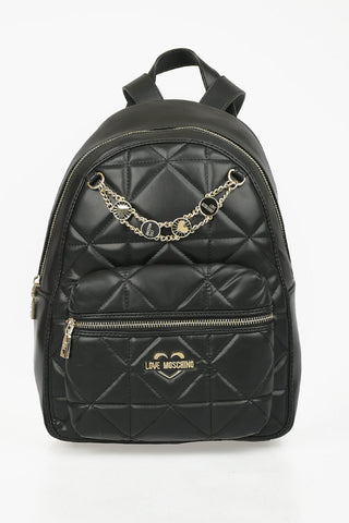 LOVE Faux Quilted Leather JEWEL Backpack