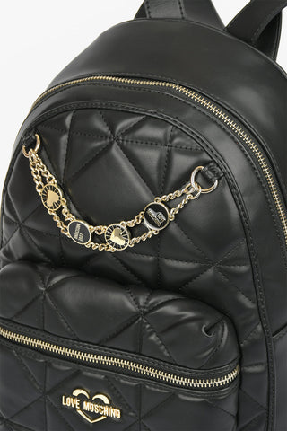 LOVE Faux Quilted Leather JEWEL Backpack