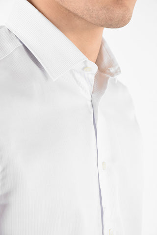 camicia gessata collo francese