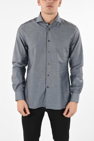 camicia plain herringbone