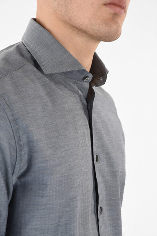 camicia plain herringbone