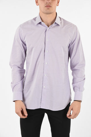 camicia micro check collo francese