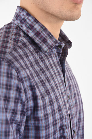 camicia a quadri Plaid collo francese