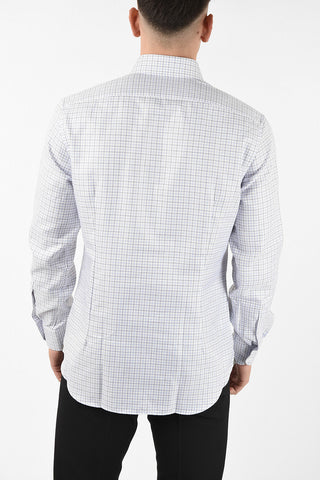 tattersal check spread collar shirt