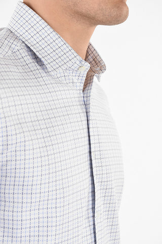 tattersal check spread collar shirt