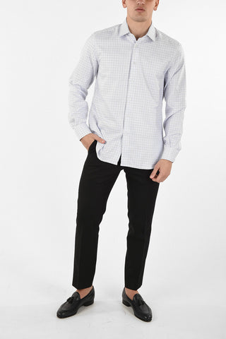 tattersal check spread collar shirt