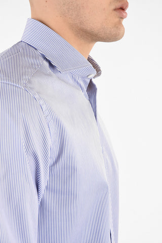 camicia gessata collo francese