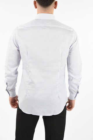 camicia Tattersal check collo francese