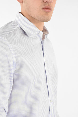 camicia Tattersal check collo francese