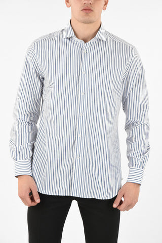 awning striped spread collar shirt