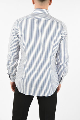 awning striped spread collar shirt