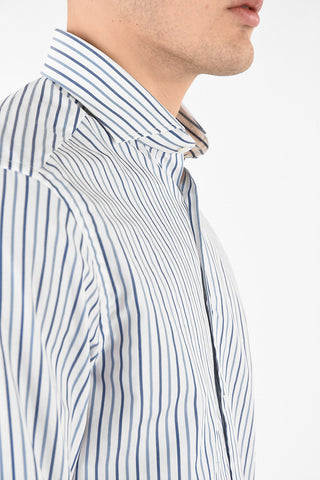 awning striped spread collar shirt