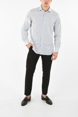 awning striped spread collar shirt