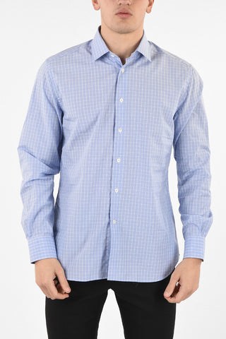 camicia a quadri collo francese