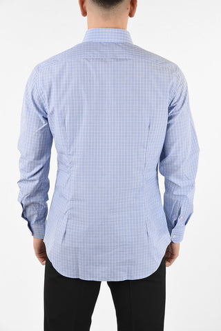 camicia a quadri collo francese