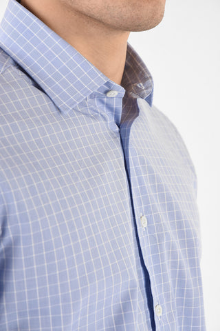 camicia a quadri collo francese