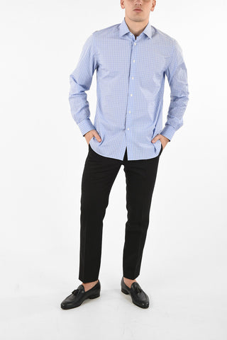 camicia a quadri collo francese