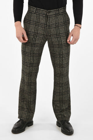 pantalone a quadri plaid con passanti
