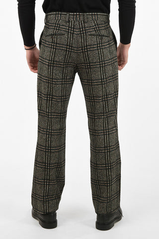 pantalone a quadri plaid con passanti