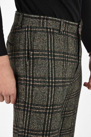 plaid belt loops trousers