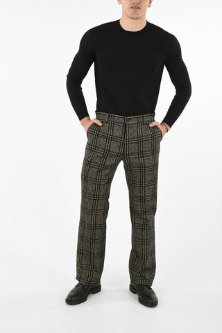 plaid belt loops trousers