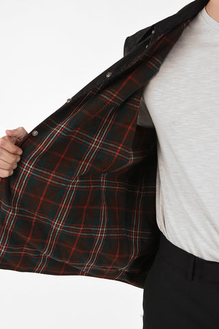 All Over Logo snap button sleeveless jacket