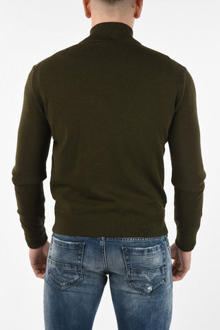 Suede leather outerwear jacket with knit Insert
