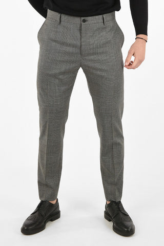 houndstooth single pleat trousers
