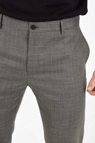 houndstooth single pleat trousers