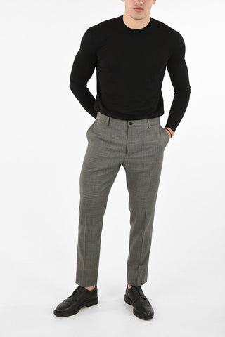 houndstooth single pleat trousers