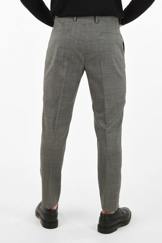 houndstooth single pleat trousers