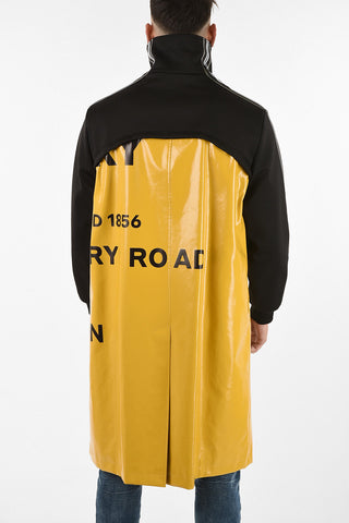 waxed cotton hidden closure coat