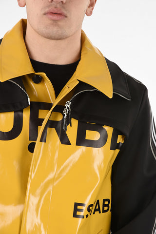 waxed cotton hidden closure coat